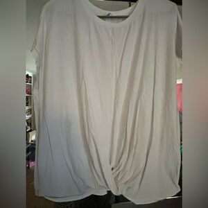 Women's Beige Twist Front Top